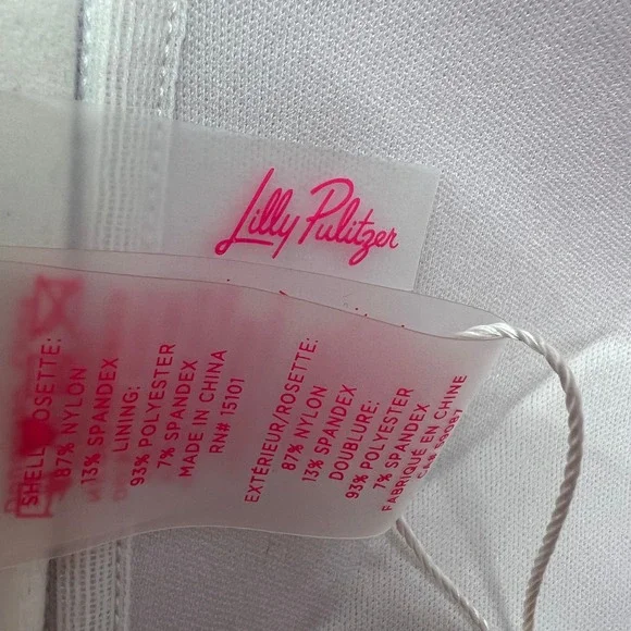 Lilly Pulitzer Lavender Rosette Bandeau Bikini Top Purple Floral Size 6 - Picture 3 of 7